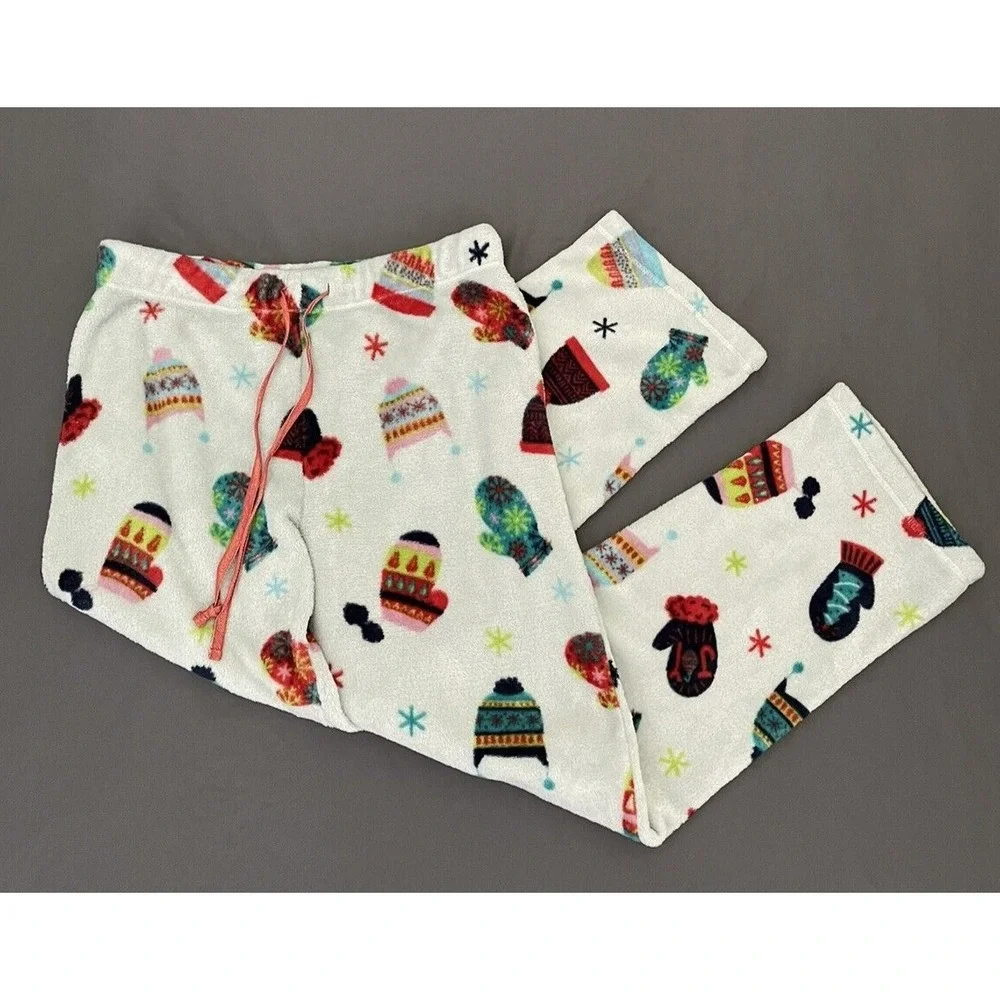 Christmas Mittens/ Hats Superminky‎ Womens Size Medium (8-10) Pajamas Pants